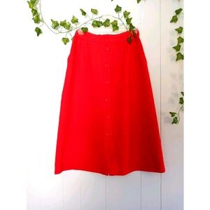 Vintage Enrico Lucovici Red Button Up Skirt